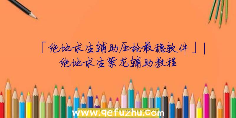 「绝地求生辅助压枪最稳软件」|绝地求生紫龙辅助教程